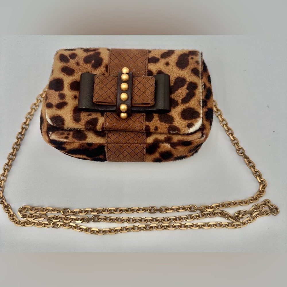 Preowned Christian Louboutin Leopard Print Chain Strap Bag
